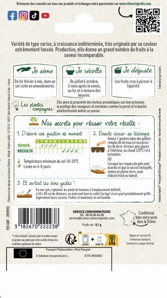 Potagères - Tomate Black Cherry - MEDIA_PACKAGING_VERSO